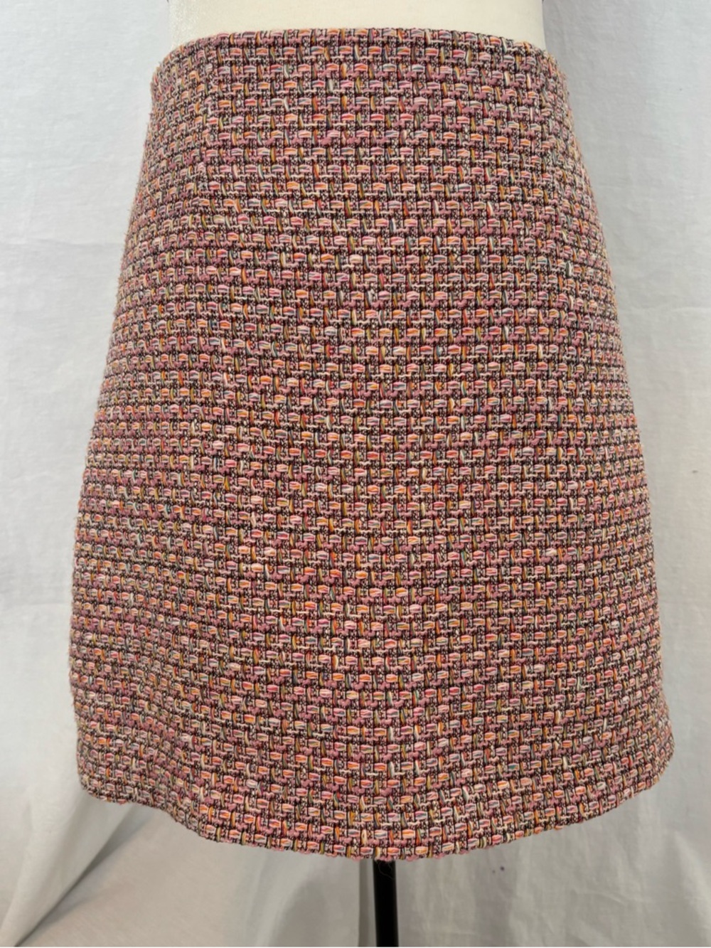 Babaton Tweed Mini Skirt Sz 4 Pink Multicolor Boucle Textured High Waist Aritzia